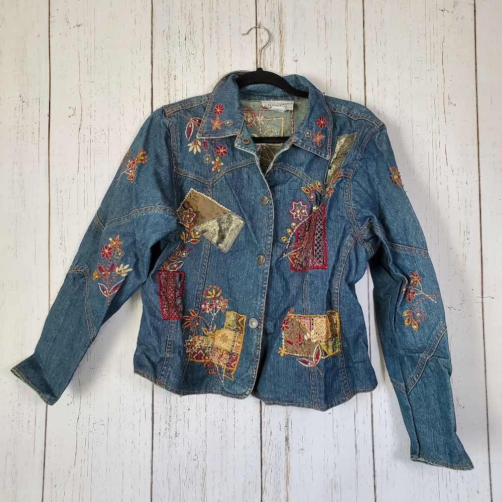 Flashback Couture Boho Embroidered Patchwork Denim